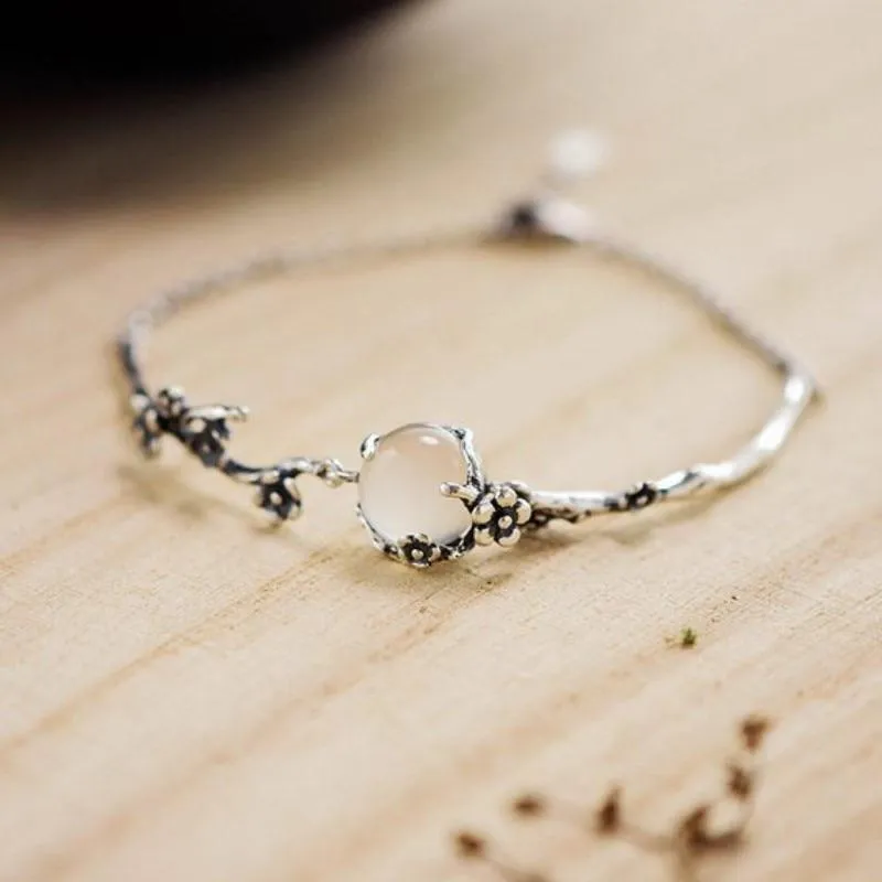 Vintage Bracelet with White Moonstone Bracelet for Women