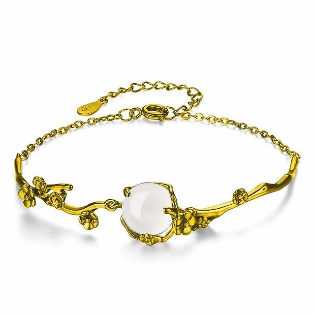 Vintage Bracelet with White Moonstone Bracelet for Women