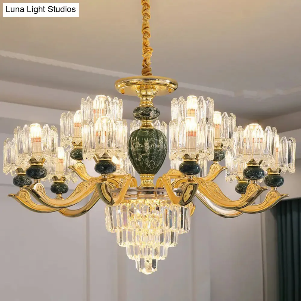 Vintage Prismatic Crystal Chandelier - Elegant Dining Room Lighting Fixture