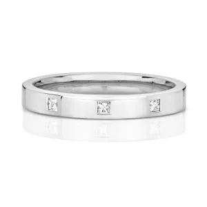 Wedding Band 9ct White Gold Diamond Wedding Pc/3D 2.7mm Ring RD713W