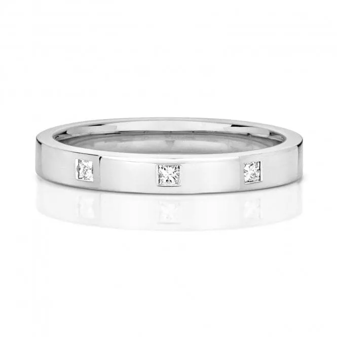 Wedding Band 9ct White Gold Diamond Wedding Pc/3D 2.7mm Ring RD713W