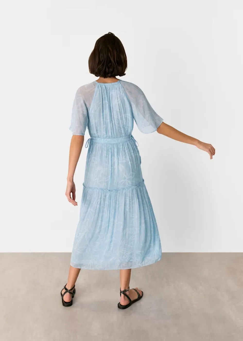 Whistles Bamboo Leaves Gathered Dress