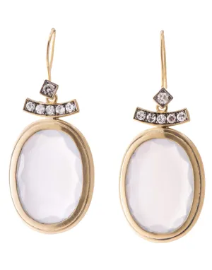 White Moonstone Pagoda Earrings